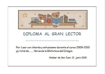 Diploma al gran lector | elsantoalkasar