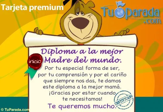 Diploma a la mejor madre del mundo - Diplomas especiales, enviar ...