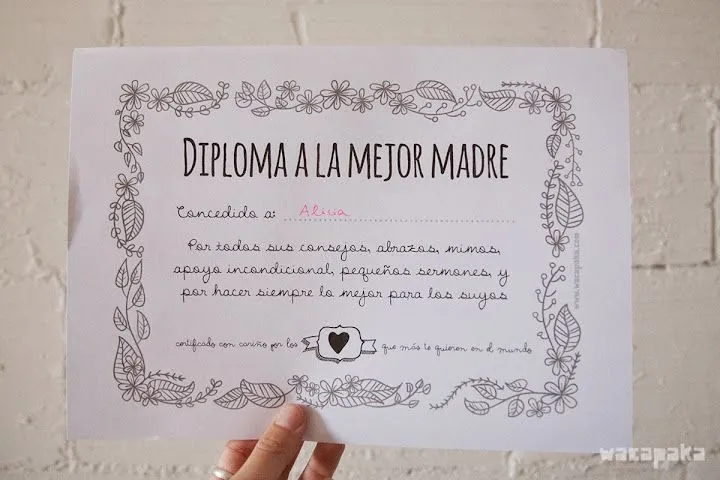 Diploma a la mejor madre del mundo | wacapaka