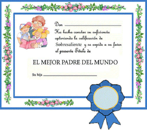 Diploma para el día del padre