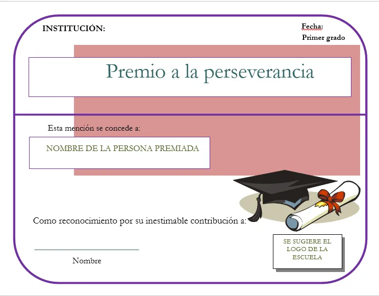 Diploma a la Perseverancia - Diseño 1 ~ DIPLOMAS Y GAFETES Diploma a la Perseverancia - Diseño 1 ~ DIPLOMAS Y GAFETES