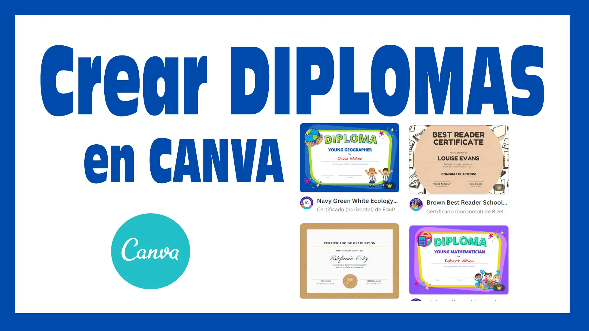 Cómo hacer diplomas o certificado escolar en Canva GRATIS Cómo hacer diplomas o certificado escolar en Canva GRATIS