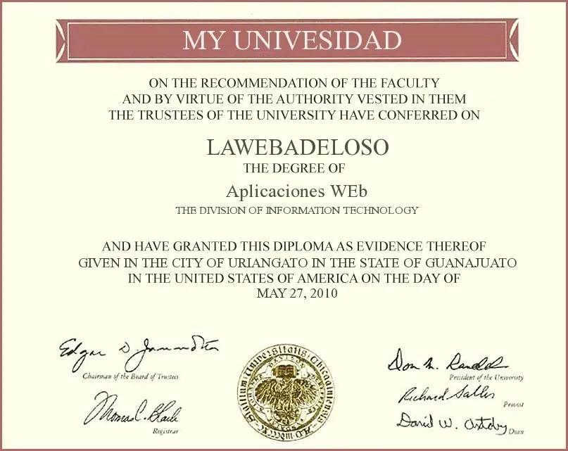 Crear tu diploma en Internet | LA WEB@ DEL OSO