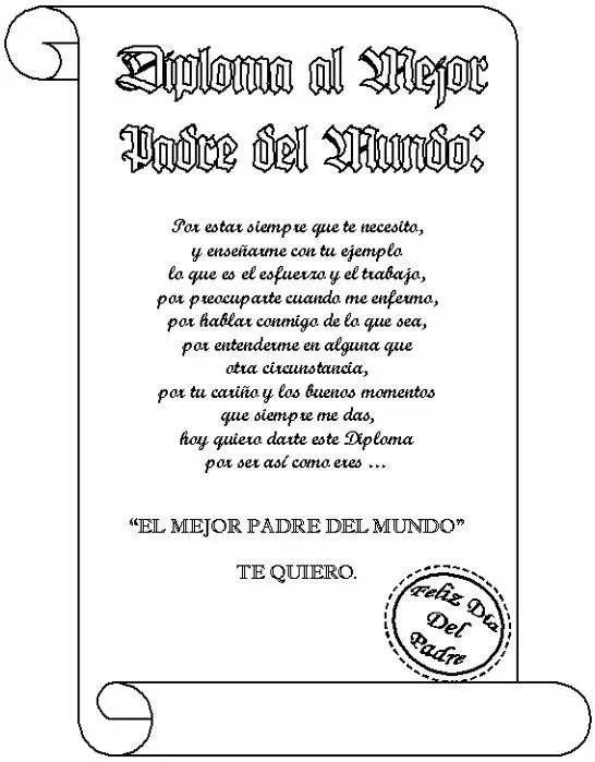 Diplomas para colorear y para premiar a los papás en el Día del ... Diplomas para colorear y para premiar a los papás en el Día del ...