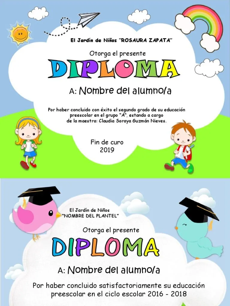 DIPLOMAS Editables | PDF | Parentesco y descenso | Educación de la primera infancia DIPLOMAS Editables | PDF | Parentesco y descenso | Educación de la primera infancia
