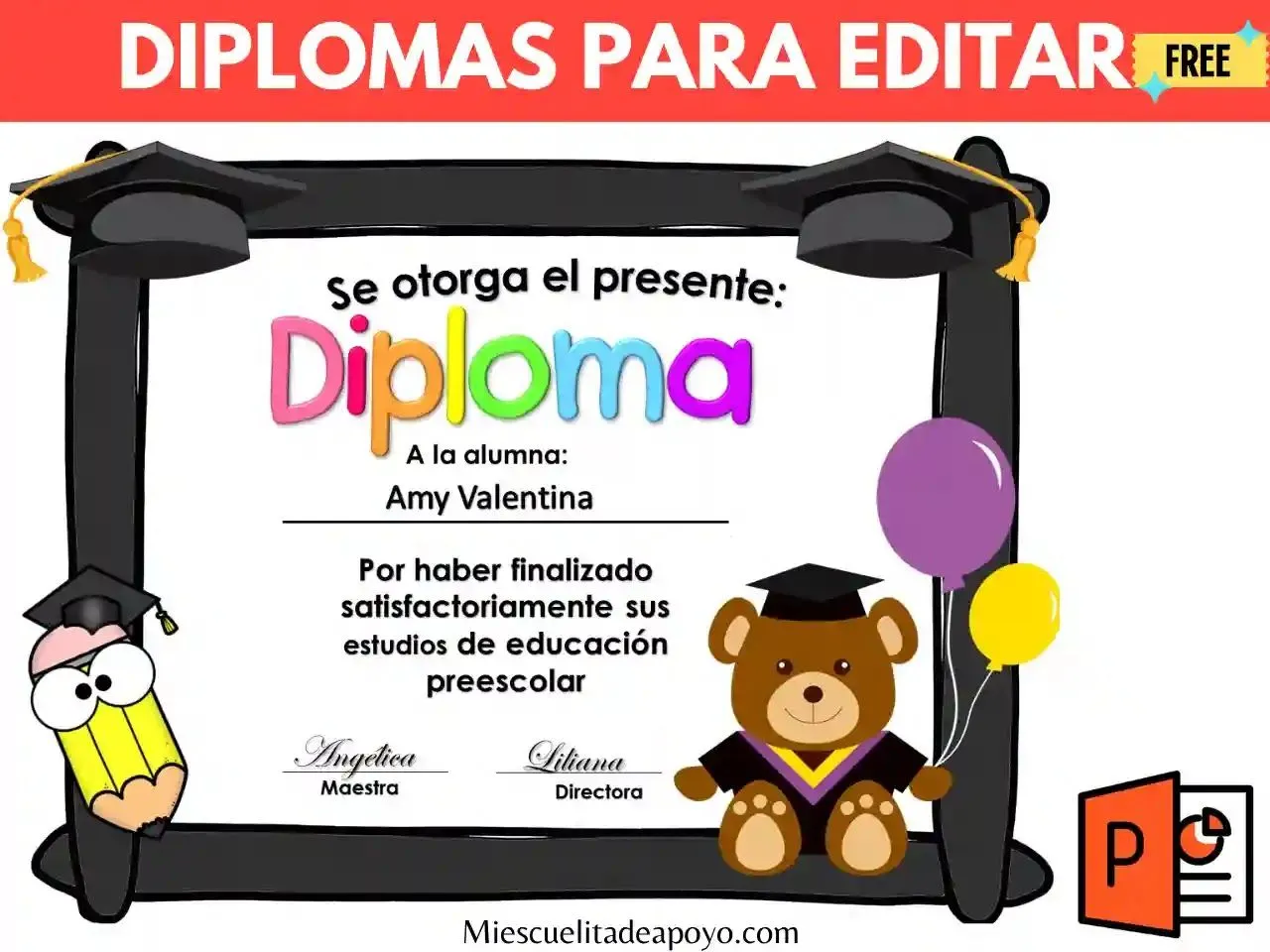 Diplomas para editar en powerpoint de graduación Diplomas para editar en powerpoint de graduación