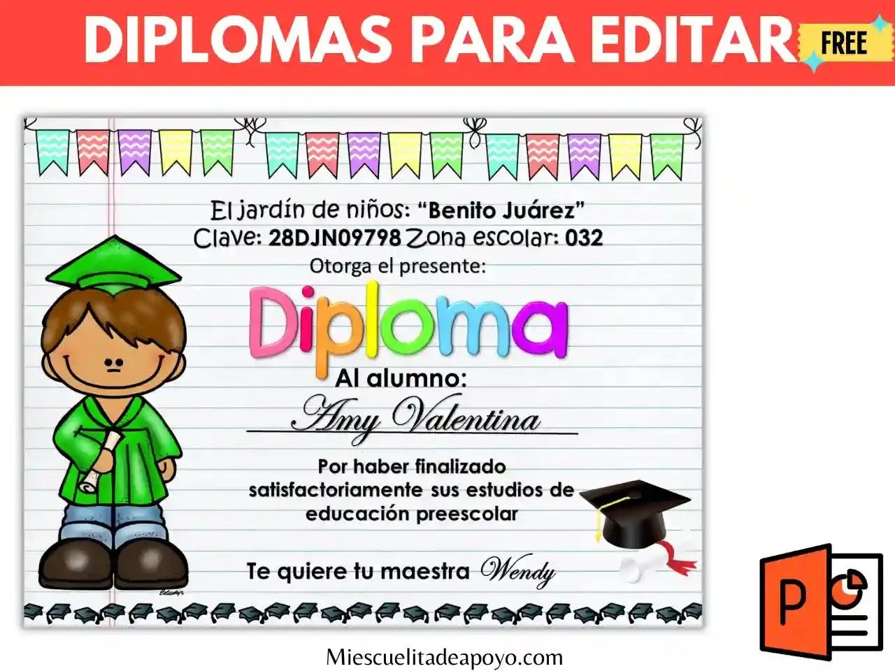 Diplomas para editar en powerpoint de graduación Diplomas para editar en powerpoint de graduación