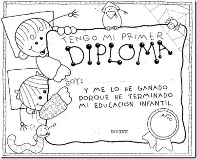 Diplomas educación infantil para imprimir | pintar y jugar