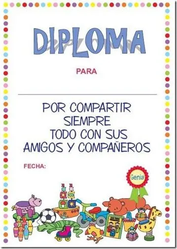 Diplomas escolares Infantiles para Niños para imprimir y descargar ...