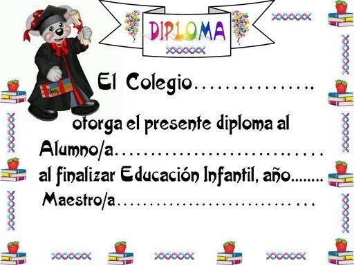 Plantillas diplomas preescolar - Imagui