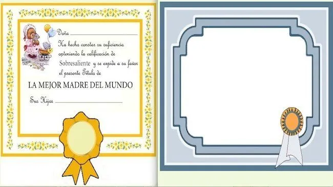 Diplomas para el Día de la Madre