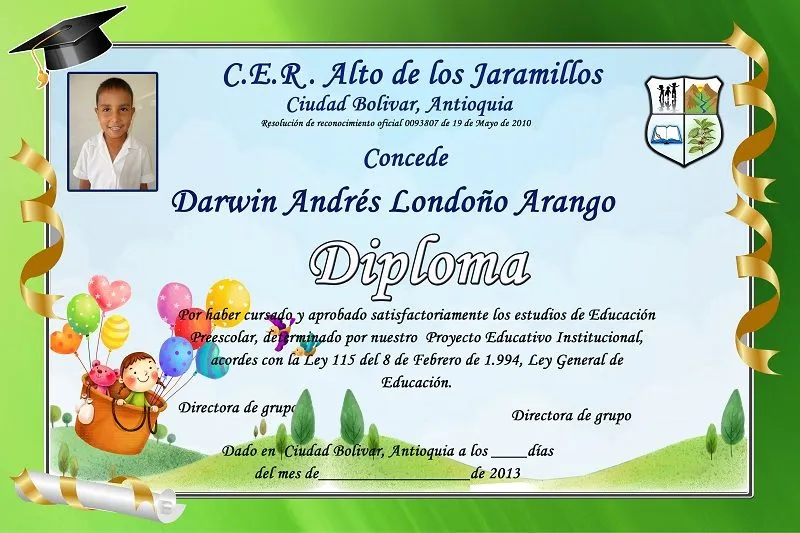 Menciones de honor para niños de preescolar - Imagui