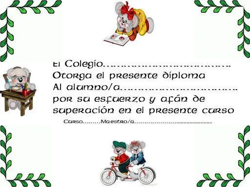 DIPLOMAS PARA PREMIAR Y REGALAR