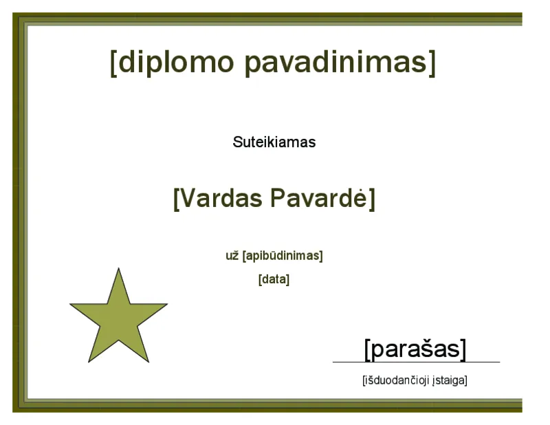 Diplomas su žvaigžde - šablonas, forma, pavyzdys, dokumentas ... Diplomas su žvaigžde - šablonas, forma, pavyzdys, dokumentas ...