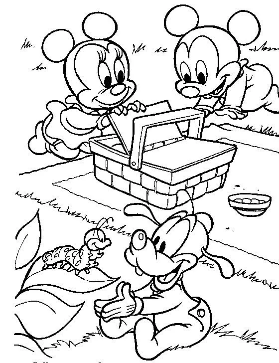 Disegni da colorare disney: Topolino, Minnie e Pluto picnik ...