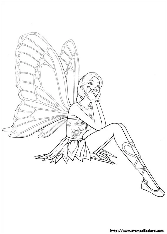 Disegni di Barbie Mariposa da colorare