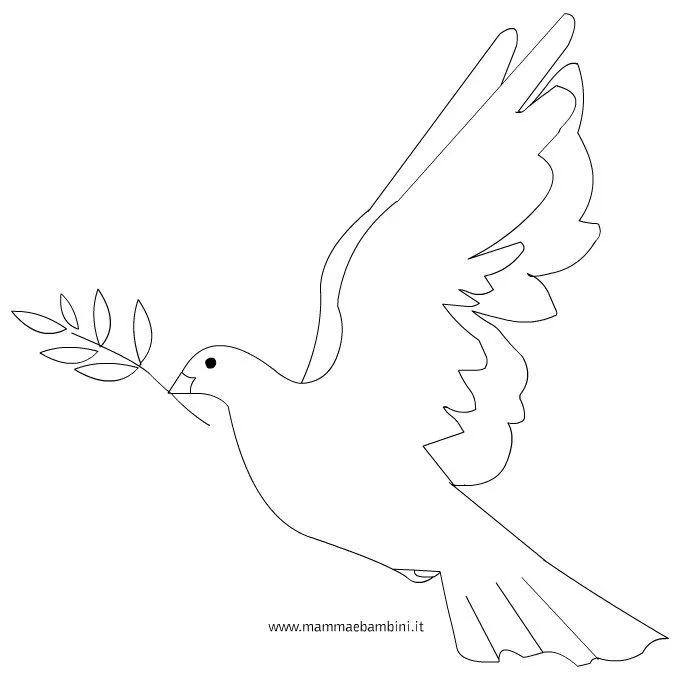 Disegno colomba da colorare - Mamma e Bambini Disegno colomba da colorare - Mamma e Bambini