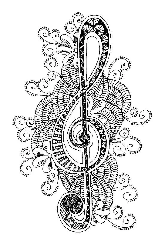 Disegno da colorare Musica : Chiave di violino 6