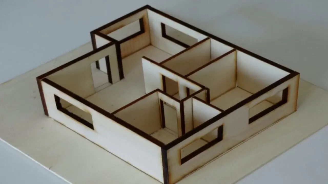 Diseñar una maqueta de vivienda para corte láser (DraftSight) - YouTube Diseñar una maqueta de vivienda para corte láser (DraftSight) - YouTube
