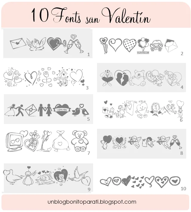Diseño de blogs: Tipos de letras para San Valentin Diseño de blogs: Tipos de letras para San Valentin