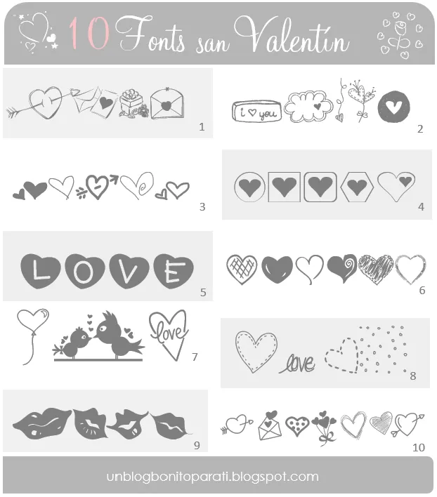 Diseño de blogs: Tipos de letras para San Valentin Diseño de blogs: Tipos de letras para San Valentin