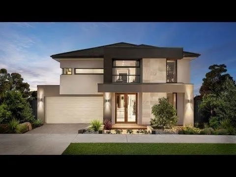 Diseño de casa moderna de dos pisos, fachada e interiores - YouTube