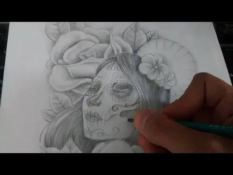 Diseño Catrina/Rosas - Nosfe Ink Tattoo - YouTube