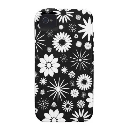 Diseño del estampado de flores iPhone 4 carcasa de Zazzle.