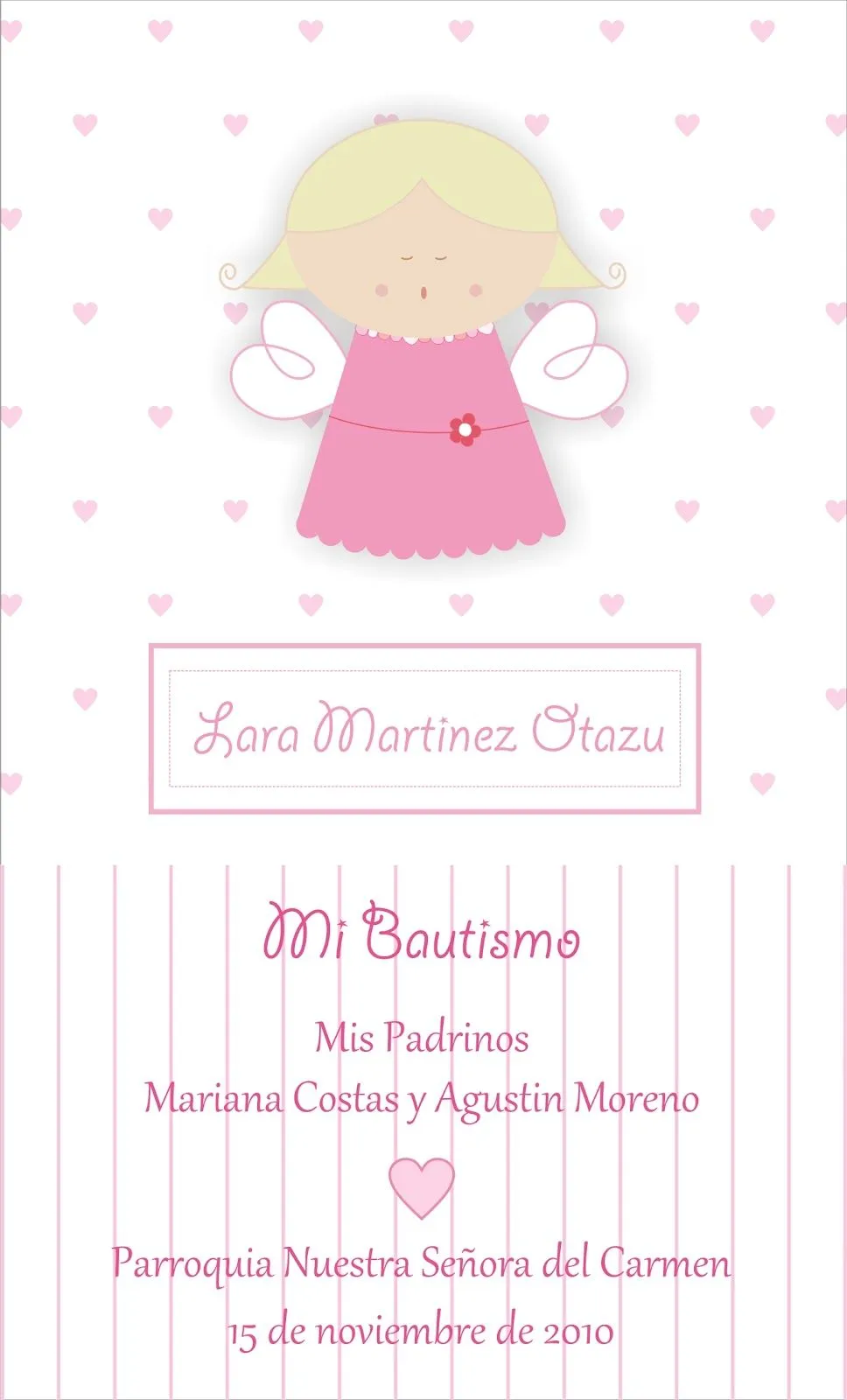 Diseño Gráfico Jesica Acenzo: Tarjetas de Bautismo