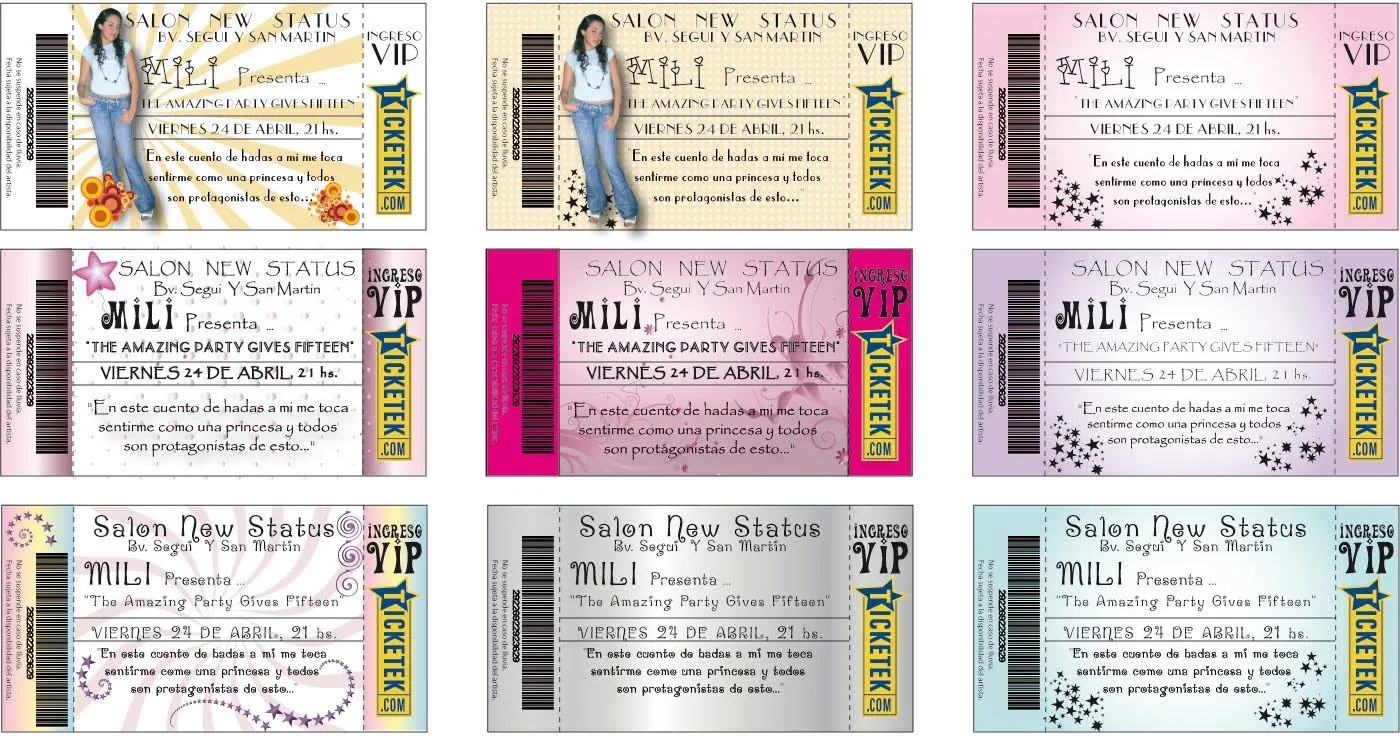Diseño Gráfico Natalia Paola Martin: Tarjetas de 15 años Milagros