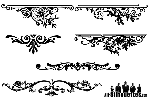 Diseño gráfico vectorial adornos florales, Vectores - 365PSD.com Diseño gráfico vectorial adornos florales, Vectores - 365PSD.com