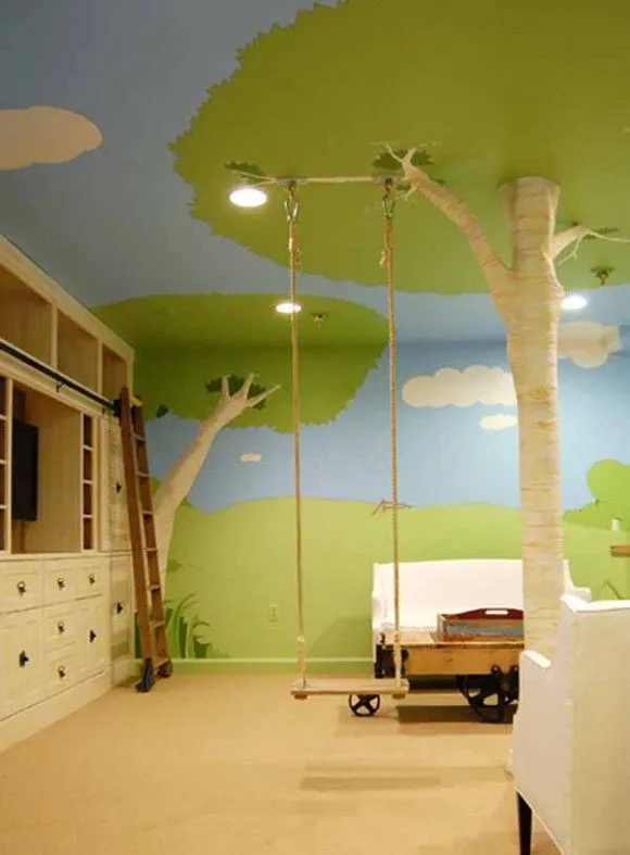 Diseño de Habitación para Niños con una Casa en el Arbol ~ Decorar ...