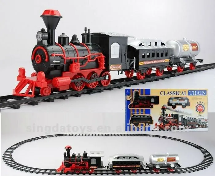 Buen diseño juguetes para los niños de plástico azul vías del tren ...