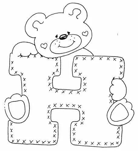 Diseño de letras para colorear con osos - Imagui