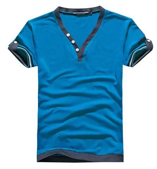 Nuevo diseño de manga corta para hombres con cuello en v camisa ... Nuevo diseño de manga corta para hombres con cuello en v camisa ...