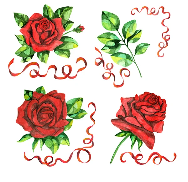 Diseño con la mano dibujado rosas rojas — Foto stock © Samiramay ...