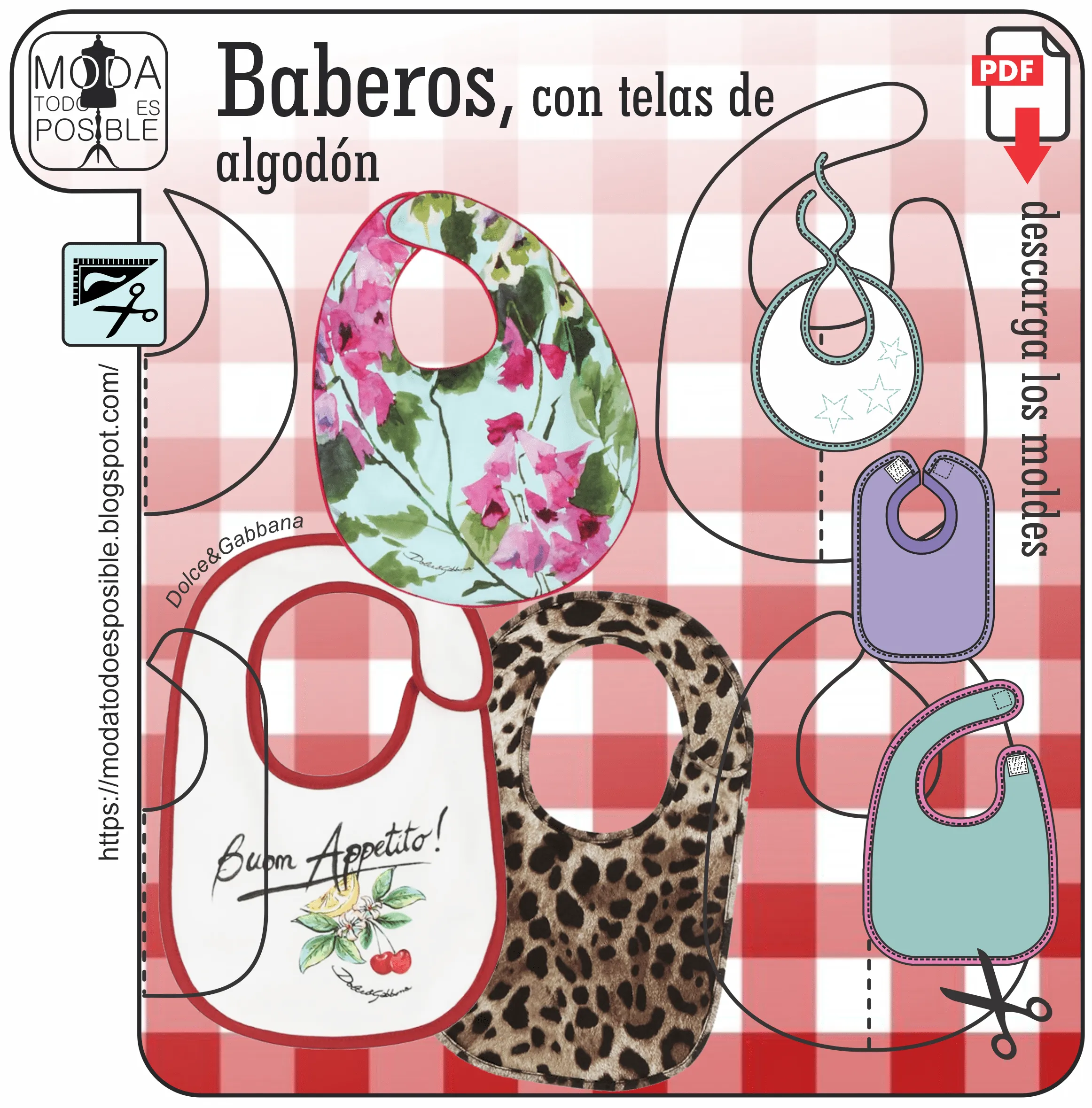 DISEÑO, MOLDES Y COSTURA: Baberos con telas de algodón DISEÑO, MOLDES Y COSTURA: Baberos con telas de algodón