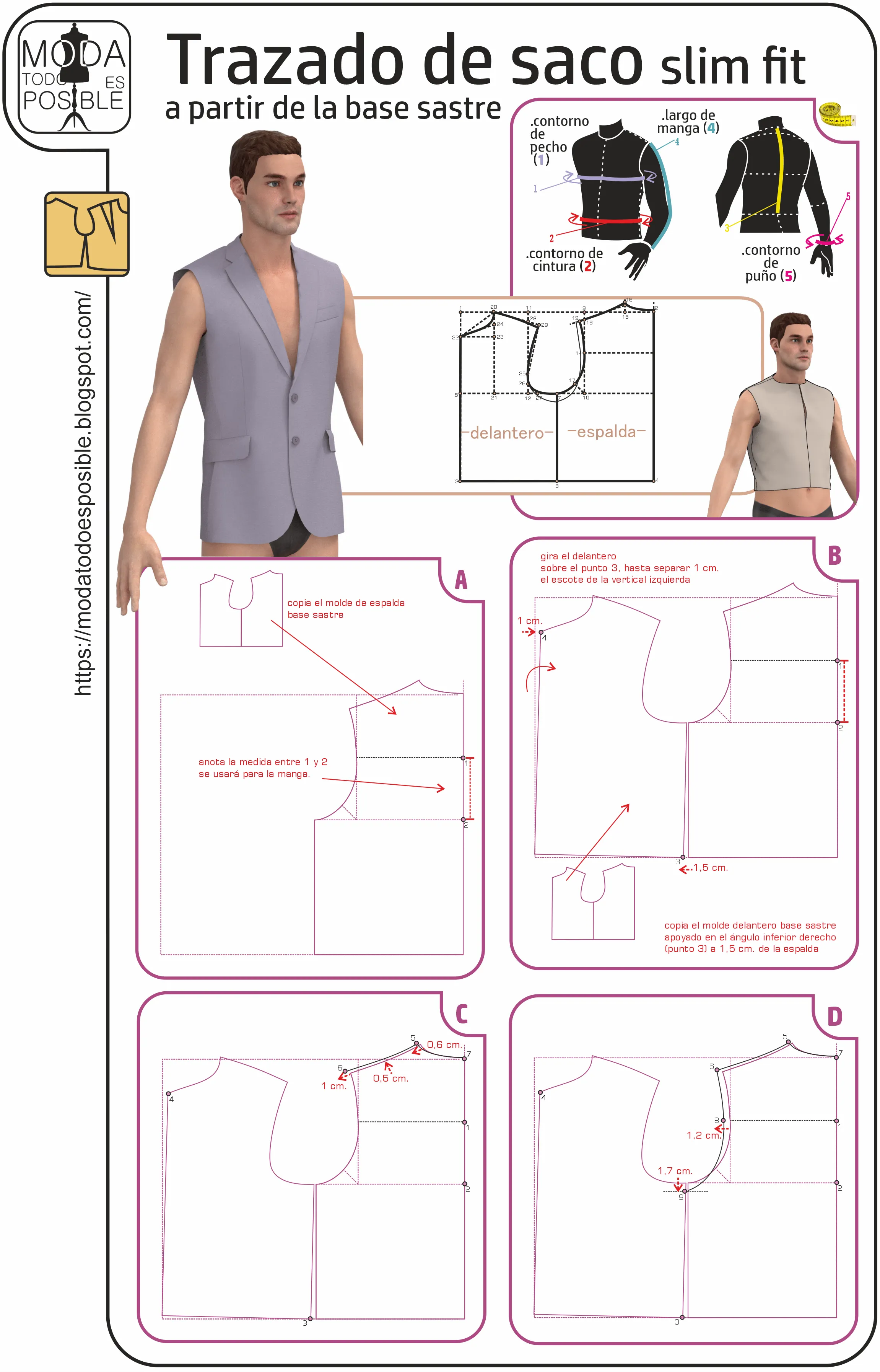 DISEÑO, MOLDES Y COSTURA: Transformacion para saco slim DISEÑO, MOLDES Y COSTURA: Transformacion para saco slim