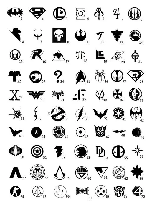 DISEÑO PERÚ: Símbolos de superheroes, comics y series de TV DISEÑO PERÚ: Símbolos de superheroes, comics y series de TV