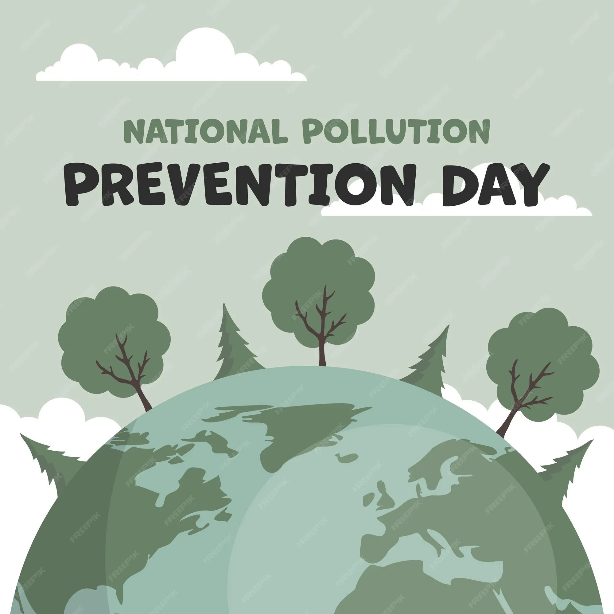 Diseño del planeta tierra con árboles y plantas y texto del día nacional de prevención de la contaminación afiche para crear conciencia sobre el cuidado del medio ambiente | Vector Premium Diseño del planeta tierra con árboles y plantas y texto del día nacional de prevención de la contaminación afiche para crear conciencia sobre el cuidado del medio ambiente | Vector Premium