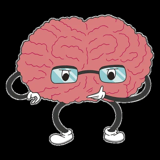 Diseño PNG Y SVG De Cerebro De Dibujos Animados Con Gafas Y Pensando Para Camisetas Diseño PNG Y SVG De Cerebro De Dibujos Animados Con Gafas Y Pensando Para Camisetas