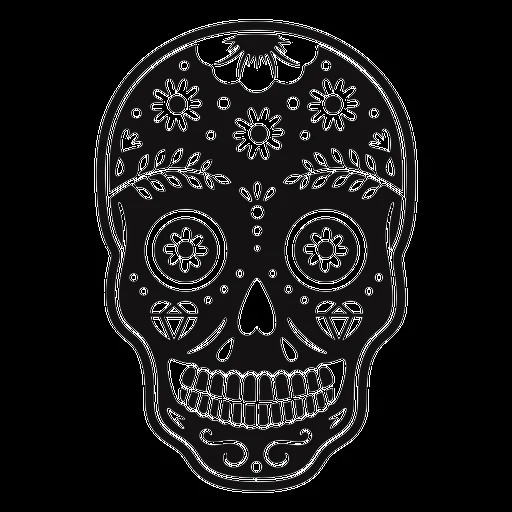 Diseño PNG Y SVG De Corte De Calavera De Azúcar Para Camisetas