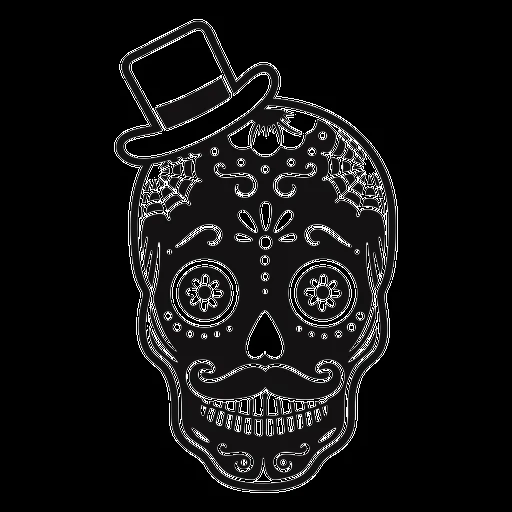 Diseño PNG Y SVG De Sombrero De Copa Con Calavera Recortada Para Camisetas