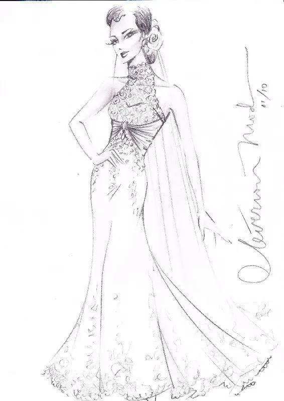 diseño de prendas: Bocetos de Vestidos