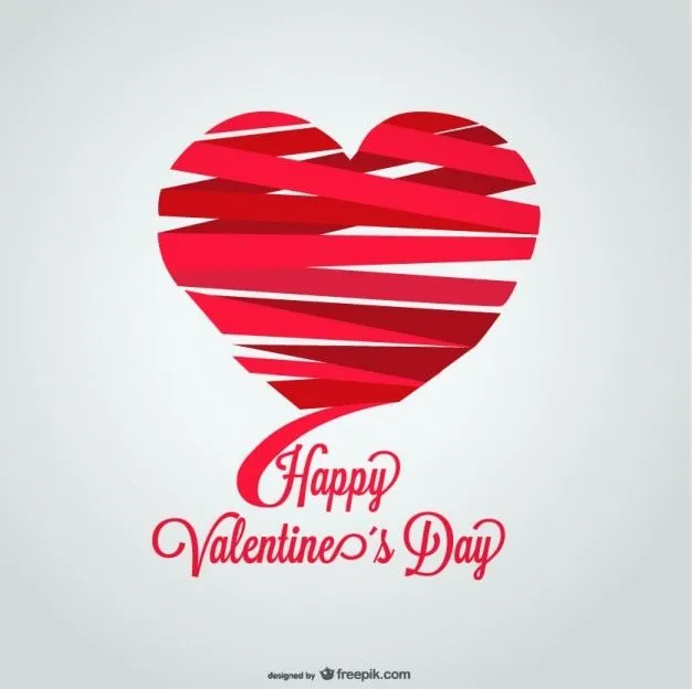 Diseño de tarjeta del día de san valentín con forma de corazón de ... Diseño de tarjeta del día de san valentín con forma de corazón de ...