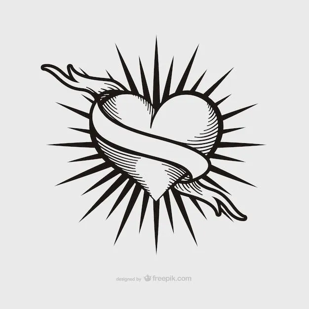 Diseño de tatuaje de corazón vintage | Descargar Vectores gratis