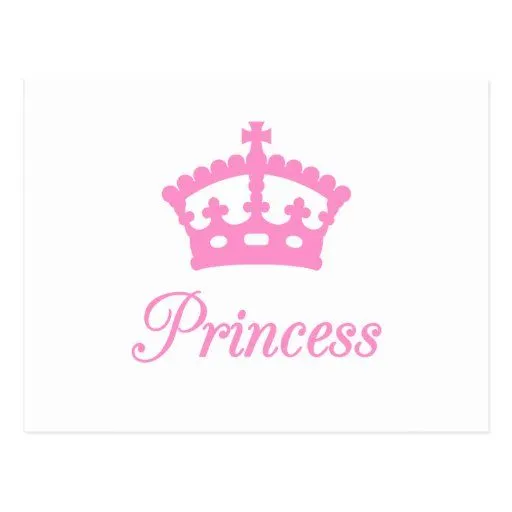 Diseño del texto de la princesa con la corona rosa postales | Zazzle
