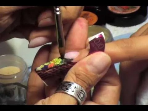 Como hacer un diseño de uñas de acrilico con 3D encapsulada 3ra ...