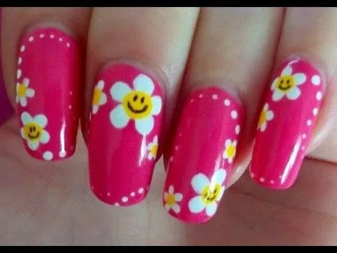 Diseño De Uñas Con Flores Con Esmalte - YouTube Diseño De Uñas Con Flores Con Esmalte - YouTube
