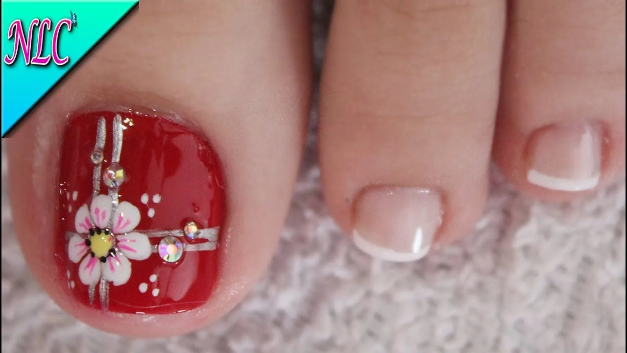 DISEÑO DE UÑAS PARA PIES FLOR Y FRANCÉS CON PIEDRAS - FLOWERS NAIL ART - FRENCH NAIL ART - NLC - YouTube DISEÑO DE UÑAS PARA PIES FLOR Y FRANCÉS CON PIEDRAS - FLOWERS NAIL ART - FRENCH NAIL ART - NLC - YouTube